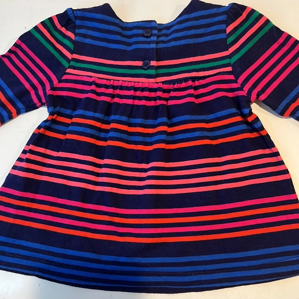 Tommy Hilfiger baby girl tunica blouse in mix color stripes 100% cotton size 12m